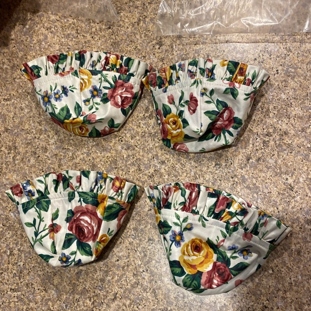 4 Longaberger Thyme Fabric Basket Liners Garden Splendor Floral - Picture 5 of 14